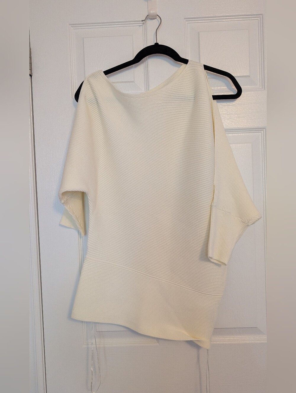 REISS Cream Ribbed Boatneck Women's Sweater